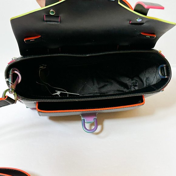 Michael Kors Manhattan Medium School Satchel Shoulder Crossbody Bag Black - Picture 7 of 12